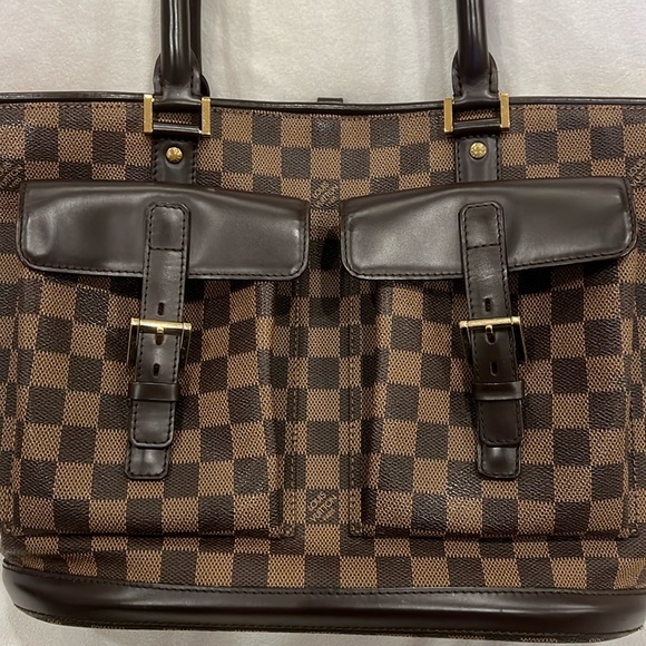 Authentic Louis Vuitton Ebene Manosque GM Damier Tote Bag - Picture 2 of 16